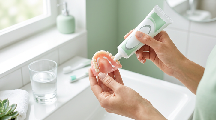 Zahnprothese Haftcreme Auftragen