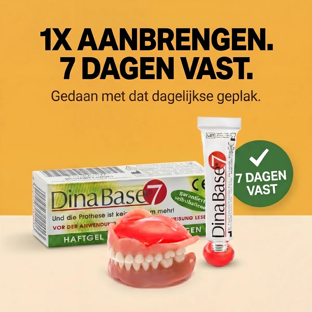 DinaBase7: 1 keer aanbrengen, een week vast